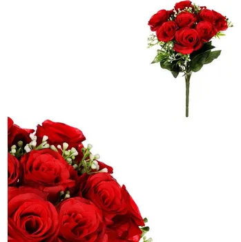 umělá květina Růže - umělá kytice, barva červená Barva: Červená