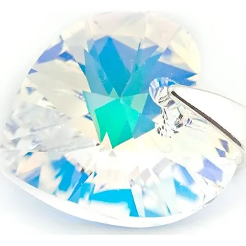 Přívěsek Přívěsek stříbrný 925 s krystaly Swarovski Srdce 14mm Crystal AB