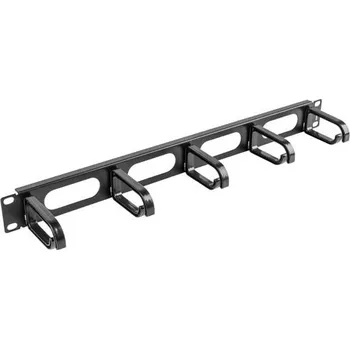 Racková skříň LANBERG 19" CABLE MANAGEMENT PANEL 5 RINGS - TYPE B 1U BLACK