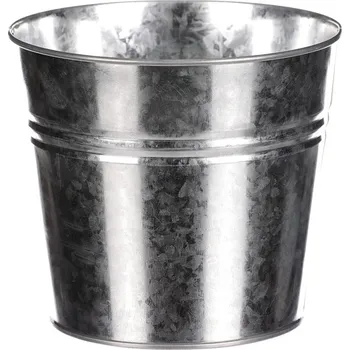 Obal na květináč Obal na květiny - kulatý, zinkový, barva stříbrná Barva: Stříbrná