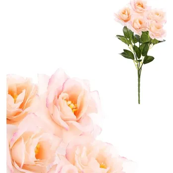 umělá květina Umělá kytice Růže, 5 meruňkových květů, dekorace bez údržby Barva: Oranžová