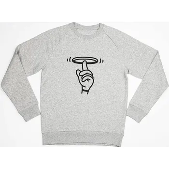Flying Plate Company Mikina The Finger Šedá Šedá - XXL