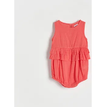 Kojenecké oblečení Reserved - Bavlněné body s volány - červená - 9282K-33X - 9282K-33X-80