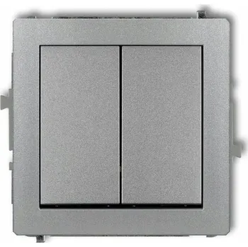 vypínač Dvojitý vypínač Klasik, zápustný Karlik stříbrný 7DWP-44.1