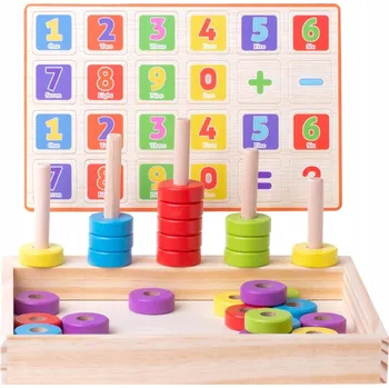 Dřevěná hračka Dřevěné počítadlo – vzdělávací pomůcka pro výuku počítání