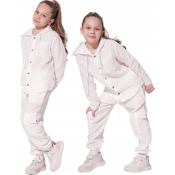 Teplákovka Dětská dívčí, kalhoty + mikina, bavlna, velikost 134, BÍLÁ