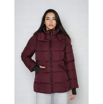 STEVE MADDEN PROŠÍVANÁ BORDÓ BUNDA S KAPUCE ACL NTR__XXL