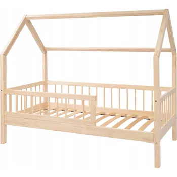 Dětská postel Dětská postel domeček dřevěná s bariérkami jednolůžko 200x100 borovice EMILY