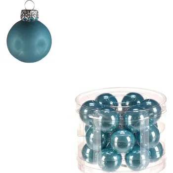 Vánoční dekorace Kulaté skleněné ozdoby - pr. 4 cm, sv. modré, cena za balení (18 ks) Barva: Modrá