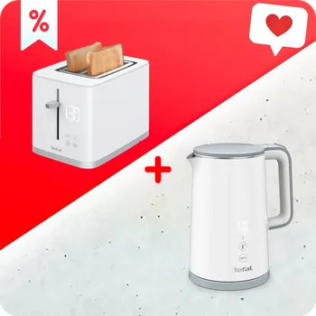 Rychlovarná konvice Rychlovarná konvice Tefal KO693110 Sense bílá + Topinkovač Tefal TT693110 Sense 2S