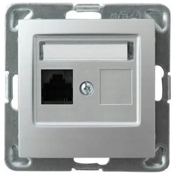Elektrická zásuvka Internetová zásuvka nástěnná Ospel stříbrná