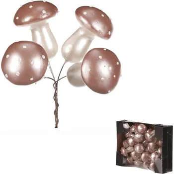 umělá květina Houby na drátku, barva růžová perleť, cena za balení (24 ks) Barva: Růžová