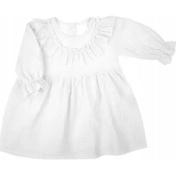 Dívčí šaty Dívčí mušelínové Šaty s dlouhým rukávem, Nicol, vel. 92