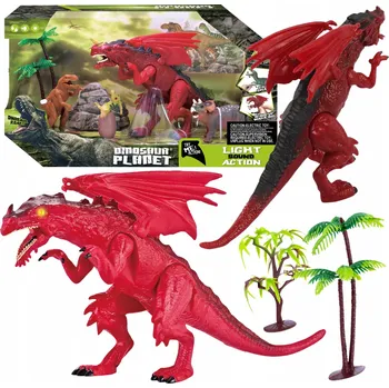 Figurka Sada Figurek 4 Dinozauři 2 Stromky Zvukové a Světelné Efekty