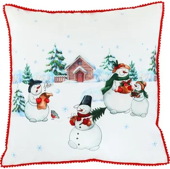 Polštář Luxusní bílý sametový polštář bílá 45 x 45 cm