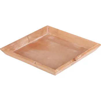 Bílý dřevěný čtvercový tác 30x30 cm - univerzální dekorace značky HomeStyle Barva: Přírodní