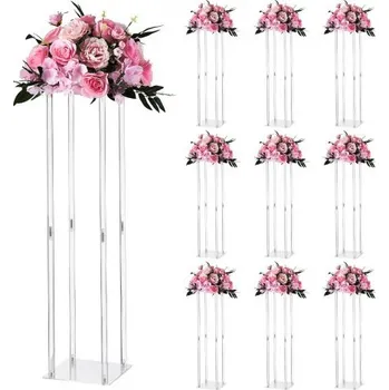 Stojan na květiny Svatební květinový stojan VEVOR, 10 ks 80cm sloupový květinový stojan, květinové stojany s akrylovým laminátem, válcový kubický květinový stojan na svatbu, večírek, narozeniny, domov, stojany na středové dekorace