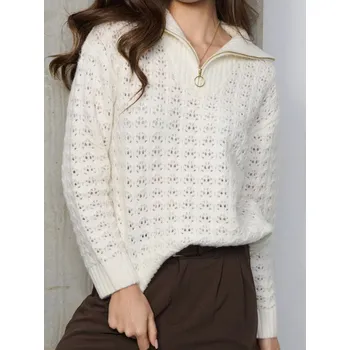 Dámský svetr Sinsay - Prolamovaný svetr - krémová - 396GZ-01X - 396GZ-01X-L