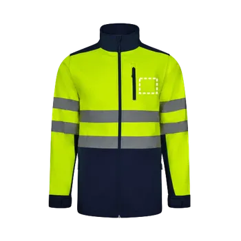 VL HESTIA LARGE. Dvoubarevná softshellová bunda (280 g/m²), s fleecovou podšívkou a TPU membránou, z polyesteru (96 %) a elastanu (4 %) 1 Horní kapsa, 70 x 60 Transfer, 3 barvy