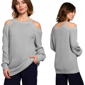 Dámský svetr BeWear dámský svetr šedý volný do boků velikost S/M