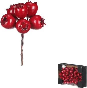 umělá květina Umělý šípek na drátku - tmavě červený, 60 ks, podzimní dekorace Barva: Červená