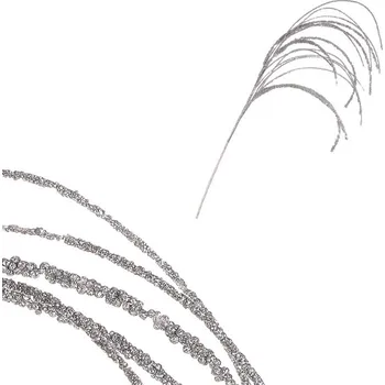 umělá květina Větev - umělá převislá, se třpytkami, stříbrná Barva: Stříbrná