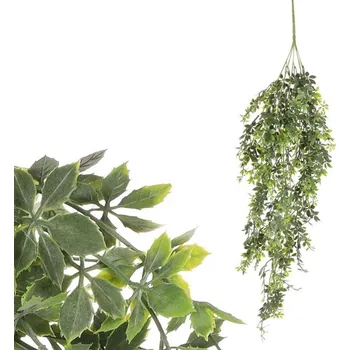 umělá květina Umělá zelená převislá větev - Přísavník pětiprstý, 80 cm, kvalitní dekorace Barva: Zelená