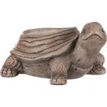 Šedohnědý keramický obal na květiny ve tvaru želvy - imitace dřeva Barva: Hnědá