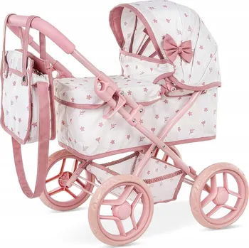 Kočárek pro panenku KOČÁREK PRO PANENKY KINDERPLAY HLUBOKÝ S KORBIČKOU, TAŠKA, SKLÁDACÍ, KOŠÍK