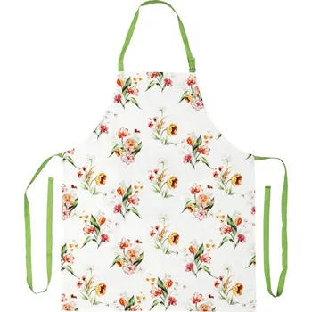 Kuchyňská zástěra Zástěra kuchyňská, pivoňky v barvách pozdního léta. 100% bavlna. Barva: Zelená