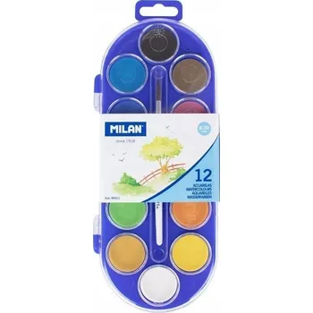 Výtvarná barva Akvarelové barvy 30mm 12 barev MILAN