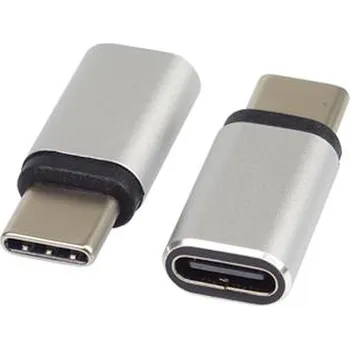 Počítačové příslušenství PremiumCord Adaptér USB-C Female - USB-C Male, stříbrná