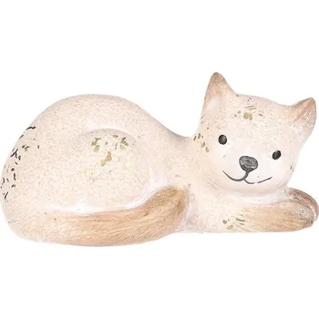 Kočka keramická - malá, barva světle béžová Barva: Béžová