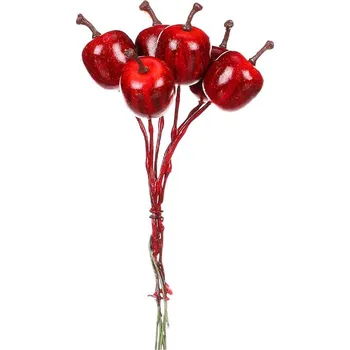 umělá květina Jablíčka na drátku - červená, cena za balení (18 ks) Barva: Červená
