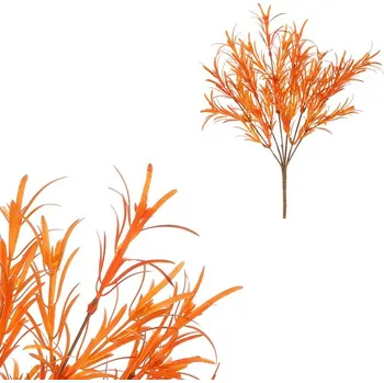 umělá květina Umělá větev s úzkými lístky, oranžová, elegantní dekorace do interiéru Barva: Oranžová
