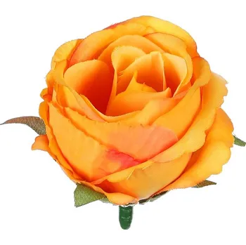 umělá květina Krémové umělé růže - 12 ks, realistické květiny pro dekorace Barva: Oranžová