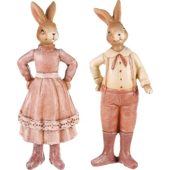 Vánoční dekorace Zajíc v oblečku - stojící, velký, mix 2 druhů, cena za 1 ks Barva: Hnědá