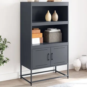 Příborník do zásuvky vidaXL Skříň highboard antracitová 68,5 x 38,5 x 123,5 cm ocel