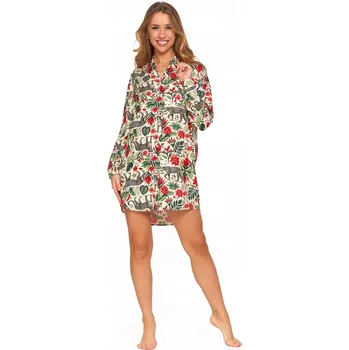 Dámská noční košile Noční košile Moraj PDK4800-002 s dlouhým rukávem nad kolena velikost L