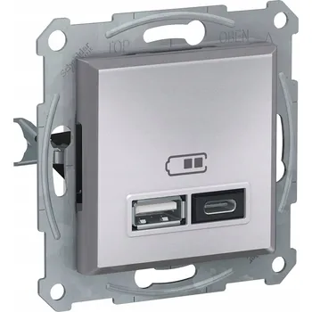 Elektrická zásuvka USB zásuvka do zdi Schneider Electric šedá