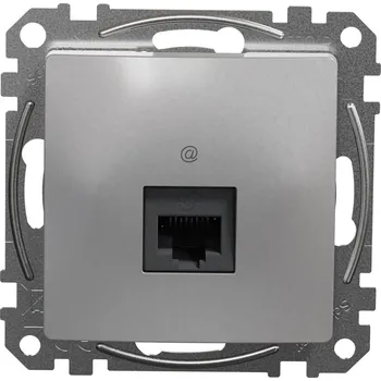 Elektrická zásuvka SCHNEIDER ELECTRIC SCHNEIDER Sedna Design & Elements Datová zásuvka 1xRJ45 kat. 6 UTP alu SDD113461