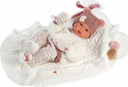 Llorens 63576 NEW BORN HOLČIČKA - realistická panenka,miminko s celovinylovým tělem 32cm