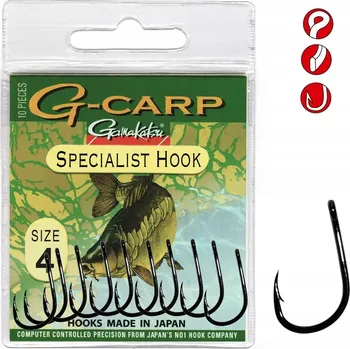 Háčky na dno, plovákové, protihroté Gamakatsu G-Carp Specialist 10 ks