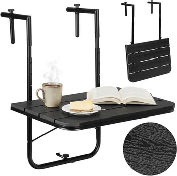 Zahradní stůl Závěsný balkonový stůl ARETTO černý