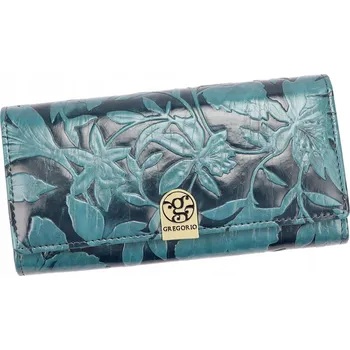 Podprsenka Dámská peněženka z ekokůže, světle modrá Gregorio HL-100, s rámečkovým zapínáním a zlatým patentem