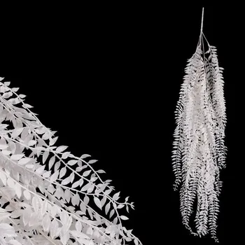 umělá květina Bílý umělý převis Sleziník s třpytkami, odolný plast, 50 cm Barva: bílá