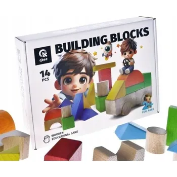 ostatní stavebnice 14dílné vzdělávací dřevěné Stavebnice Qbee