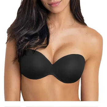 Dámské spodní prádlo Sielei podprsenka bandeau (bez ramínek) černá podprsenka bardotka velikost 75B