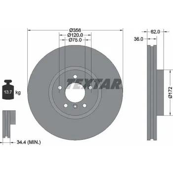 Brzdový kotouč Brzdový kotouč TEXTAR 92146203