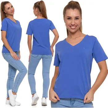 Dámské tričko Dámské tričko Moraj modré bavlněné 3XL výstřih do V